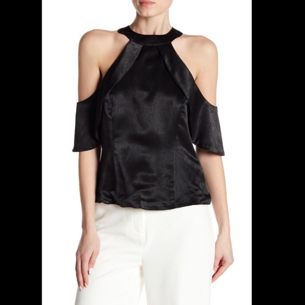 NWT NANETTE Lepore Satin Cold Shoulder Blouse